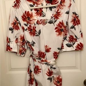 Lane Bryant Plus Size belted floral top
